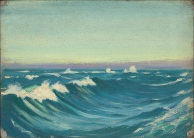 Paisaje marino, finales del siglo XIX - mediados del siglo XX (óleo sobre papel) de John Everett