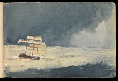 Paisaje marino, cuaderno de bocetos de John Everett