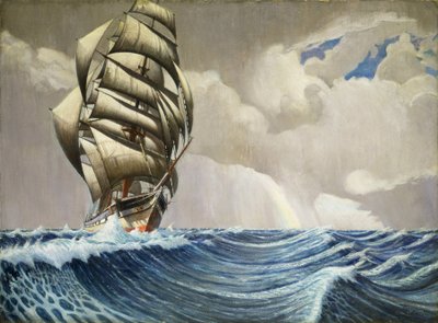 El buque "Iquique", en viaje entre Londres (Inglaterra) y Sydney (Australia), entre diciembre y abril de 1899, c.1930 (óleo sobre papel) de John Everett