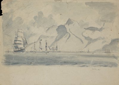 Vista de la bahía de Table con barcos de John Everett