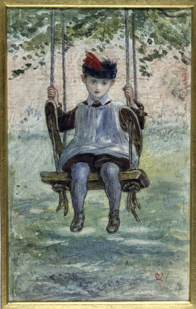 Un niño en un columpio de John Everett Millais