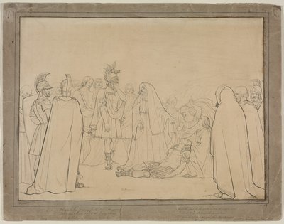 Eneas muestra el cuerpo de Palas de la "Eneida" de Virgilio de John Everett Millais