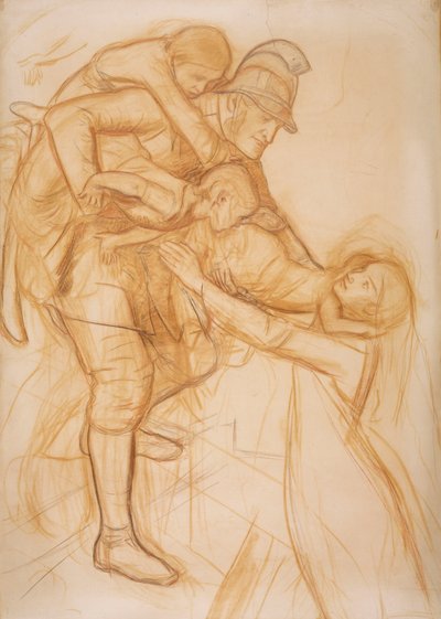 Caricatura para "El Rescate" de John Everett Millais