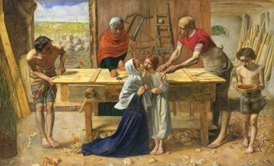 Cristo en casa de sus padres o El taller del carpintero de John Everett Millais