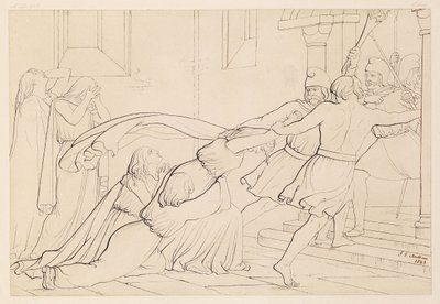 Elgiva capturada por orden del arzobispo Odo, 1843 de John Everett Millais