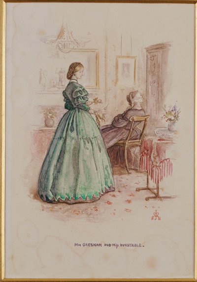 Sra. Gresham y Srta. Dunstable: Una ilustración de "Framley Parsonage", 1861 de John Everett Millais