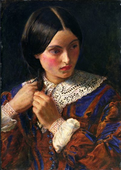 Sólo un mechón de pelo, c.1857-58 (óleo sobre tabla) de John Everett Millais
