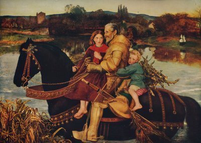 Sir Isumbras en el Vado de John Everett Millais