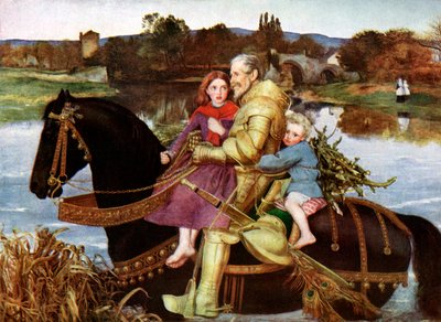 Sir Isumbras en el Vado, siglo XIX, 1923 de John Everett Millais