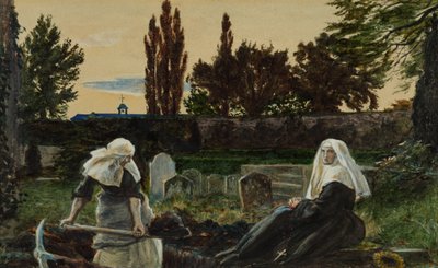 Estudio para "El valle del descanso" (acuarela, gouache y goma arábiga sobre papel) de John Everett Millais
