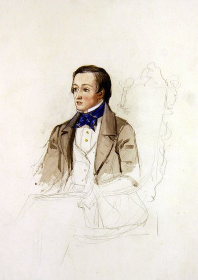 Estudio para retrato de R. Stephens del Merton College, Oxford, c.1850 de John Everett Millais