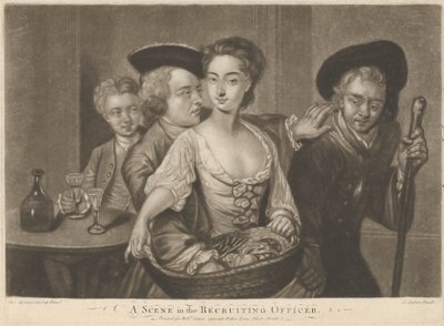 Una escena de "El oficial de reclutamiento" de John Faber the younger