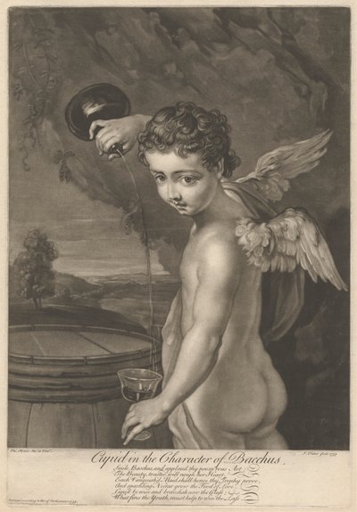 Cupido en el personaje de Baco de John Faber the younger