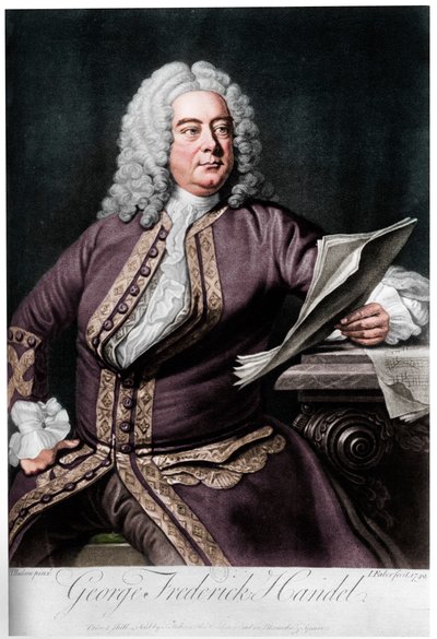 George Frideric Handel, compositor barroco británico de origen alemán, 1749 de John Faber the younger