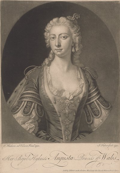 Su Alteza Real Augusta Princesa de Gales, 1751 de John Faber the younger