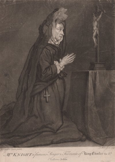 La Sra. Knight, famosa cantante y favorita del rey Carlos II de John Faber the younger