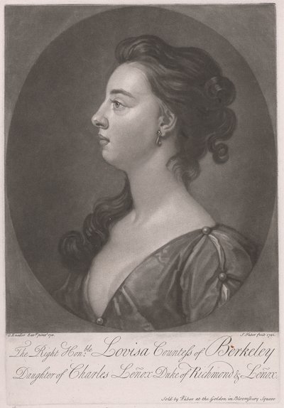 La Muy Honorable Louisa Condesa de Berkeley, Hija de Charles Lenox Duque de Richmond y Lenox de John Faber the younger