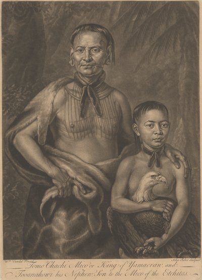 Tomo Chachi Mico, o Rey de Yamacraw, y Tooanahowi [sic], su sobrino de John Faber the younger