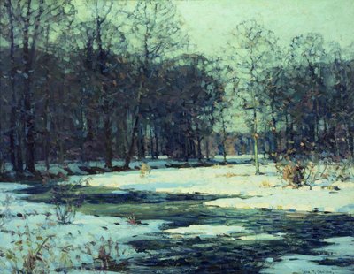 Paisaje fluvial invernal (óleo sobre lienzo) de John Fabian Carlson