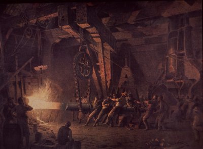 Fundición de cañones de West Point, forjando el eje, c.1867 de John Ferguson Weir
