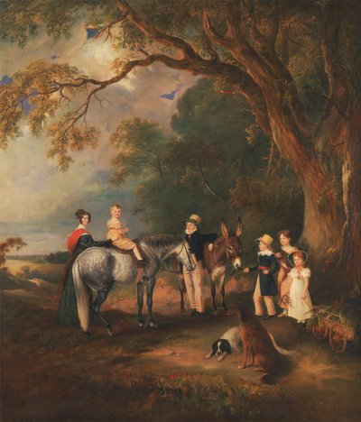La Srta. Catherine Herrick con sus sobrinas y sobrinos, los cinco hijos mayores del reverendo y la Sra. Henry Palmer de John Ferneley