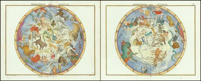 1776 - John Flamsteed - Hemisferio Austral y Hemisferio Boreal de John Flamsteed