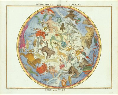 1776 - John Flamsteed - Hemisferio Boreal (recortado) de John Flamsteed