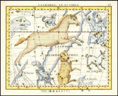 1776 - John Flamsteed - La Licorne, Le Gd. Chien (Monoceros  Canis Major) de John Flamsteed