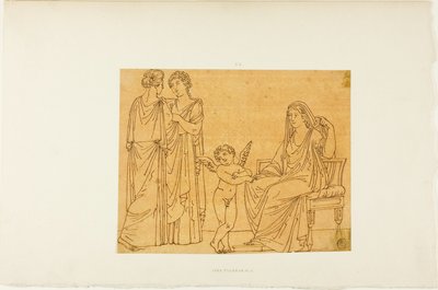 Cupido y tres mujeres de John Flaxman