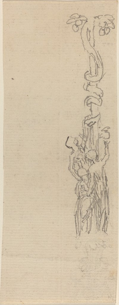 Diseño para un Candelabro Representando a las Tres Gracias Recogiendo las Manzanas de las Hespérides de John Flaxman