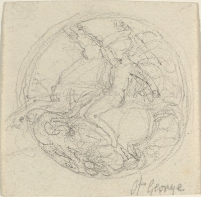 Diseño para una Medalla Representando a San Jorge y el Dragón de John Flaxman