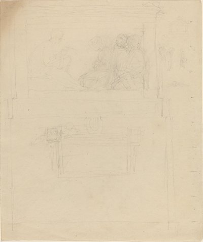 Diseños para un monumento a Sir William Jones (?) [recto y verso] de John Flaxman