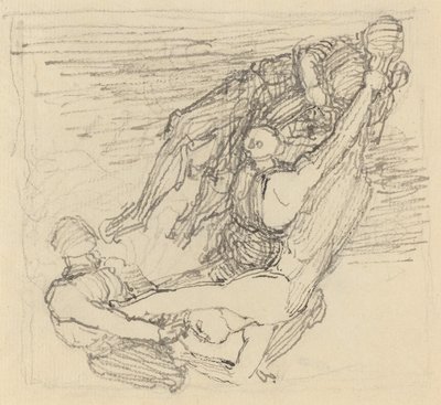 Figura siendo transportada por el aire de John Flaxman