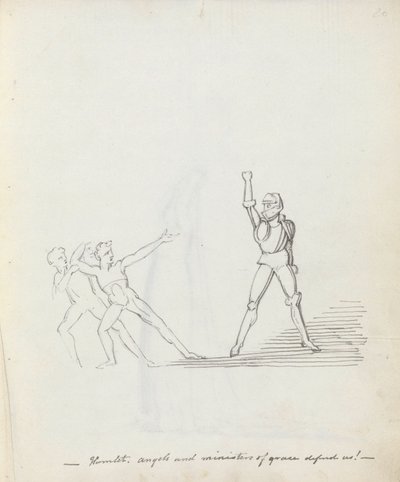 Hamlet. ¡ángeles y ministros de gracia defiéndannos!, 1783 de John Flaxman