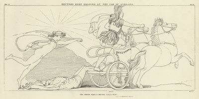 El cuerpo de Héctor arrastrado por el carro de Aquiles de John Flaxman