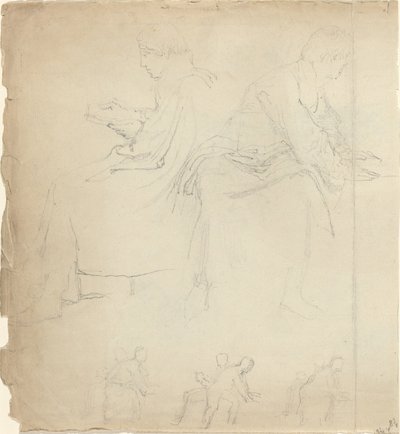 Hoja de estudios [recto y verso] de John Flaxman
