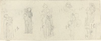 Hoja de estudios (recto y verso) de John Flaxman