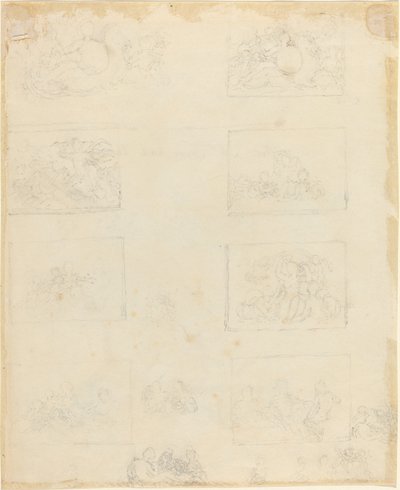 Hoja de estudios [recto y verso] de John Flaxman