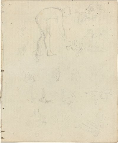 Hoja de estudios [recto y verso] de John Flaxman
