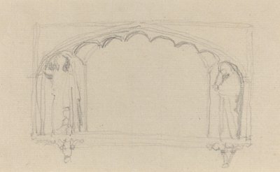 Boceto para un Monumento Gótico (¿el Monumento Simcoe?) de John Flaxman