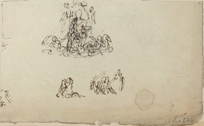 Estudio de Neptuno y criaturas marinas (?) de John Flaxman