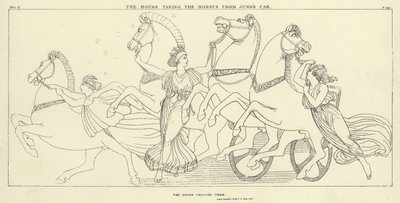 Las Horas tomando los caballos del carro de Juno de John Flaxman