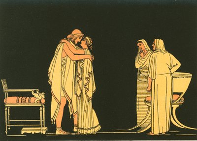 El encuentro de Ulises y Penélope de John Flaxman