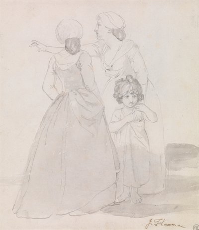 Dos mujeres y un niño de John Flaxman