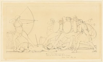 Ulises mata a los pretendientes de John Flaxman