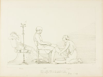 Ulises, Penélope y Euríclea de John Flaxman