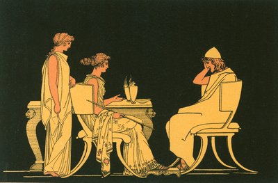 Ulises en la mesa de Circe de John Flaxman