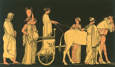 Ulises siguiendo el carro de Nausícaa de John Flaxman