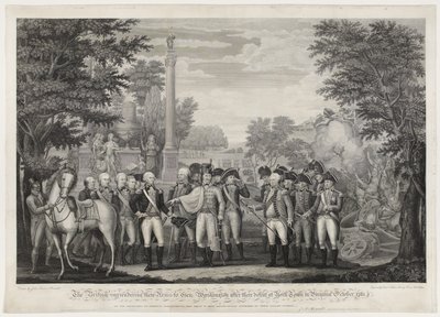 La rendición británica de sus armas al General Washington después de su derrota en York Town en Virginia, octubre de 1781 de John Francis (after) Renault