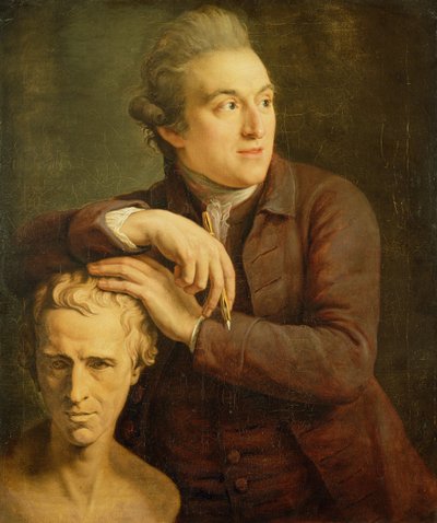 Joseph Nollekens (1737-1823) con su busto de Laurence Sterne (1713-68) 1772 de John Francis Rigaud
